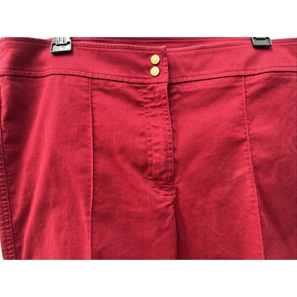 Jones New York Corduroy Pants Trousers Women's‎ Size 12 Red Stretch Ribbed